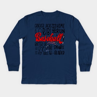 Glitter Baseball Kids Long Sleeve T-Shirt